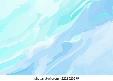 Light blue watercolor fluid painting. Blue pastel marble texture background. Marble watercolor background for card wedding invitation design. Vector illustration.