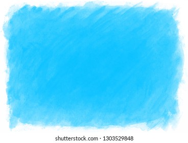 Light blue watercolor horizontal textured background. Created with real brush strokes. Vector.