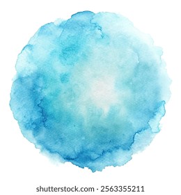 Light blue watercolor orb radiating calmness and artistic elegance.