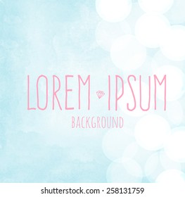 light blue watercolor paper background with bokeh