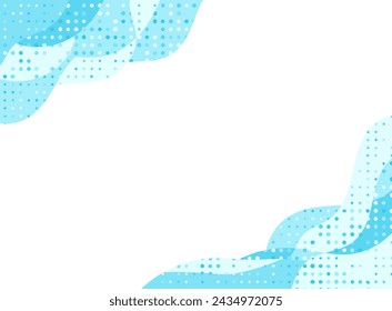 Light Blue Wave, Geometric Pattern Frame
