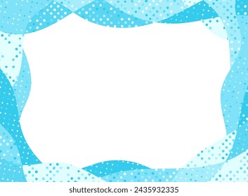 Light Blue Wave, Geometric Pattern Frame
