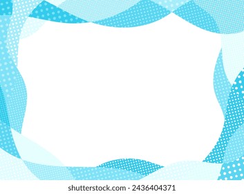 Light Blue Wave, Geometric Pattern Frame
