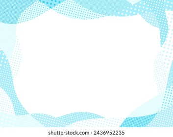 Light Blue Wave, Geometric Pattern Frame
