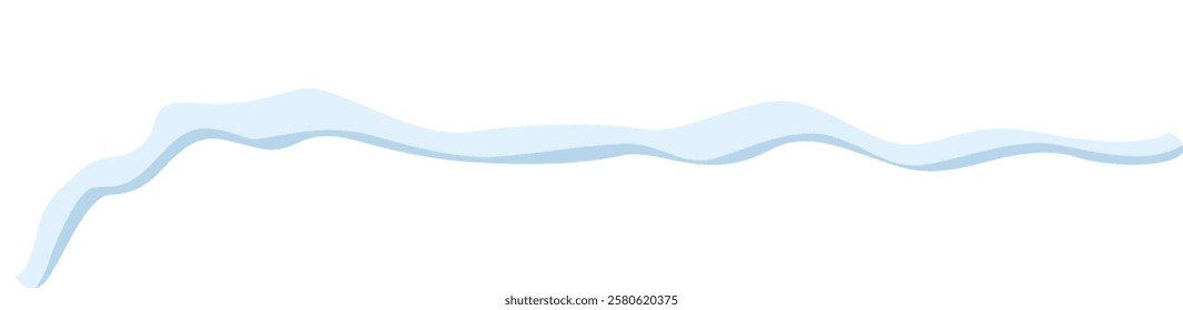 Light blue wavy line flowing gracefully across a plain white background, creating a minimalist and elegant abstract design that conveys a sense of calm and tranquility