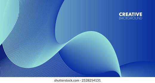 Light blue wavy lines on a dark blue background. A creative design.