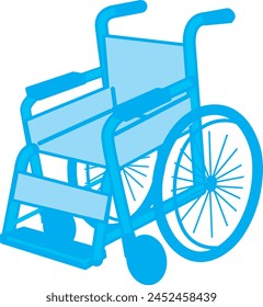 
Light blue wheelchair illustration material
