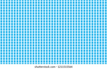 Light blue and white gingham pattern teblechloth.Vector illustration