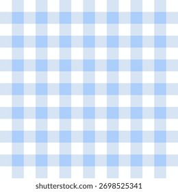 Light blue and white gingham seamless checkerboard pattern background texture