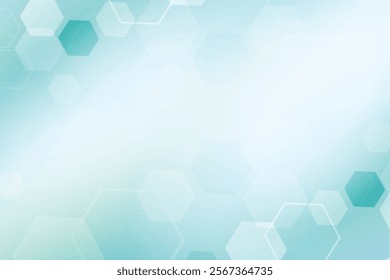 Light blue and white gradient background with a pattern of translucent hexagons in varying shades, creating a modern and minimalistic design editable Vector