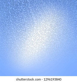 Light blue white half tone pattern. Soft dynamic lines. Abstract vector illustration with dots. Modern polka dots background. Halftone overlay backdrop 