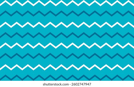 Light blue and white horizontal zigzag stripes background vector illustration. Printable graphic