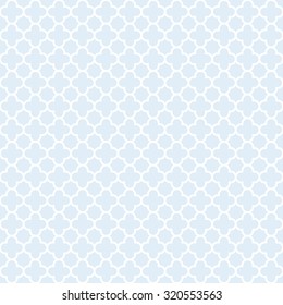 light blue & white quatrefoil pattern, seamless texture background