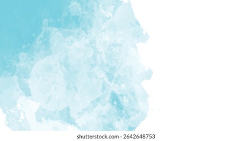 Light blue and white watercolor wash abstract background with soft pastel shades and a textured appearance. The color transitions are subtle and the overall mood is calm and serene.