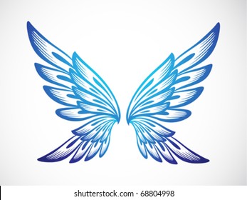 light blue wing ornament