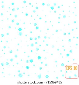 Light blue winter background with snowflakes