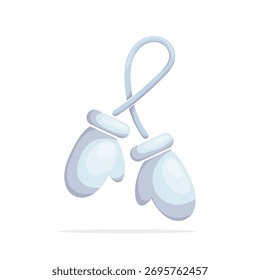 Light blue winter mittens vector illustration