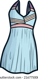 Light blue women's swimwear cartoon illustration