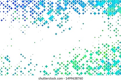 Light Blue, Yellow Green vector cover with small and big stars. Modern geometrical abstract illustration with stars. The pattern can be used for wrapping gifts.