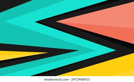 light blue, yellow and light orange abstract background with geometric outlines, for sports, games, car warp, racing themed designs