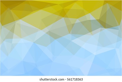 Light Blue Yellow Pattern. Seamless triangular template. Geometric sample. Repeating routine with triangle shapes. Seamless texture for your design. Pattern can be used for background.