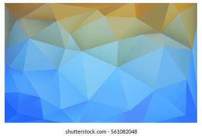 Light Blue Yellow polygonal illustration, which consist of triangles. Triangular pattern for your business design. Geometric background in Origami style with gradient. 