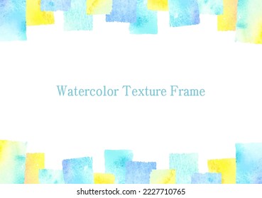 Light blue and yellow refreshing watercolor texture frame