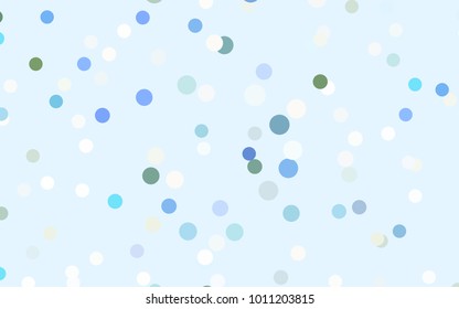 Light Blue, Yellow vector abstract pattern with circles.