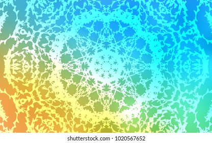 Light Blue, Yellow vector abstract doodle background. A vague abstract illustration with doodles drawn by child in Indian style. A completely new template for your business design.