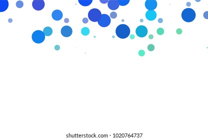 Light Blue, Yellow vector abstract pattern with circles. Geometry template for your business design. Background with colored spheres.