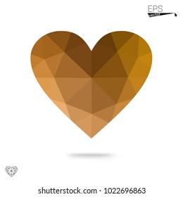 Light Blue, Yellow vector abstract glitter heart shape on white background in love concept for valentine's day with sweet and romantic moment. Polygonal design for your business.
