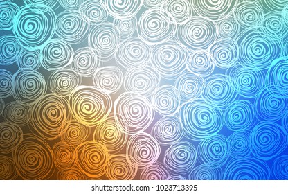 Light Blue, Yellow vector abstract doodle template. Blurred decorative design in Indian style with roses. The pattern can be used for heads of websites and designs.