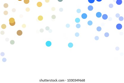 Light Blue, Yellow vector abstract pattern with circles. Geometry template for your business design. Background with colored spheres.