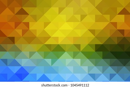 Light Blue, Yellow vector abstract polygonal background. Geometric illustration in Origami style with gradient.  A new texture for your design.
