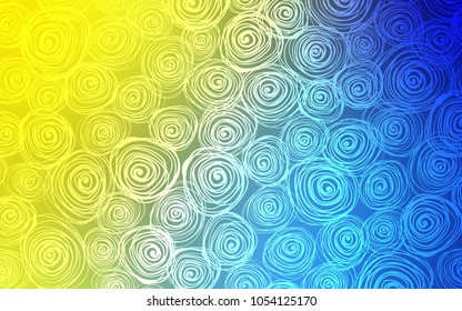 Light Blue, Yellow vector abstract doodle template. A vague abstract illustration with roses in doodles style. The completely new template can be used for your brand book.
