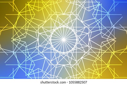Light Blue, Yellow vector abstract doodle pattern. Shining colored illustration with childish doodles in Arabic style. A completely new template for your business design.