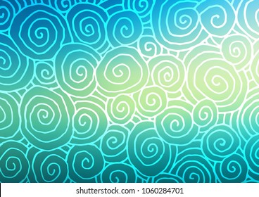 Light Blue, Yellow vector abstract doodle pattern. An elegant bright illustration with lines in Natural style. The pattern can be used for wallpapers and coloring books.