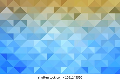 Light Blue, Yellow vector abstract mosaic background. Triangular geometric sample with gradient.  The best triangular design for your business.