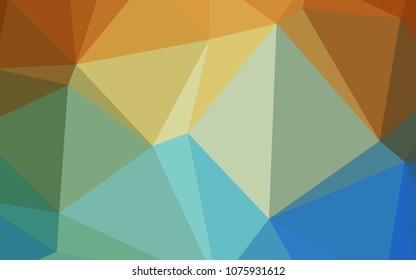 Light Blue, Yellow vector abstract mosaic backdrop. Creative geometric illustration in Origami style with gradient. Triangular pattern for your business design.