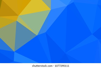 Light Blue, Yellow vector abstract polygonal template. Shining polygonal illustration, which consist of triangles. A completely new design for your business.