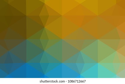 Light Blue, Yellow vector abstract polygonal background. Colorful illustration in polygonal style with gradient. New template for your brand book.