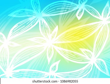 Light Blue, Yellow vector abstract doodle texture. Brand-new colored illustration in blurry style with doodles. Brand-new style for your business design.