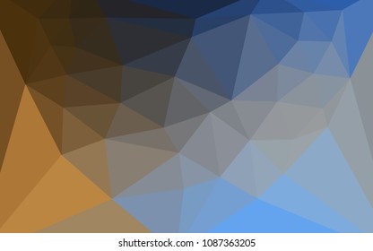 Light Blue, Yellow vector abstract mosaic backdrop with a heart in a centre. Colorful abstract illustration with triangles. Brand new design for your business.