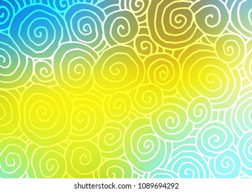 Light Blue, Yellow vector abstract doodle pattern. Decorative shining illustration with doodles on abstract template. A completely new design for your business.