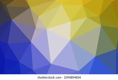 Light Blue, Yellow vector abstract mosaic pattern. A completely new color illustration in a polygonal style. Brand new style for your business design.