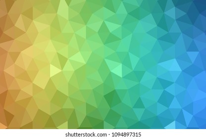 Light Blue, Yellow vector abstract polygonal template. Triangular geometric sample with gradient.  Polygonal design for your web site.