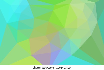 Light Blue, Yellow vector abstract mosaic backdrop with a heart in a centre. Abstract illustration with an elegant triangles. A new texture for your web site.