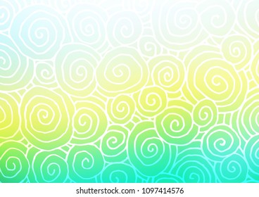 Light Blue, Yellow vector abstract doodle background. Ethnic elegant natural pattern with gradient. The best blurred design for your business.
