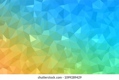 Light Blue, Yellow vector abstract mosaic backdrop. Elegant bright polygonal illustration with gradient. Completely new template for your banner.