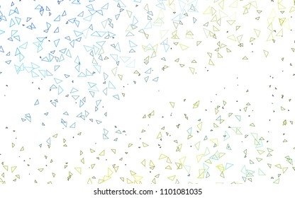 Light Blue, Yellow vector abstract colorful background, which consist of triangles. Pattern with colored triangles on white background.